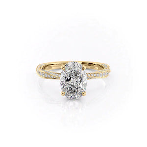 The Caroline Set With A 3 Carat Oval Moissanite
