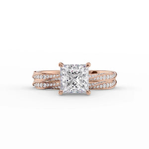 The Caroline Set With A 2 Carat Princess Lab Diamond