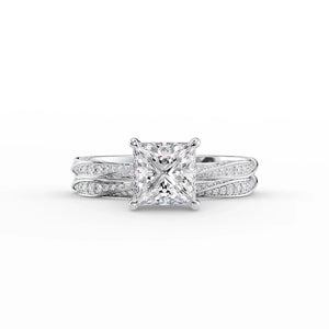 The Caroline Set With A 3 Carat Princess Lab Diamond