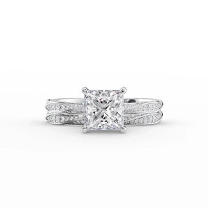 The Caroline Set With A 3 Carat Princess Moissanite