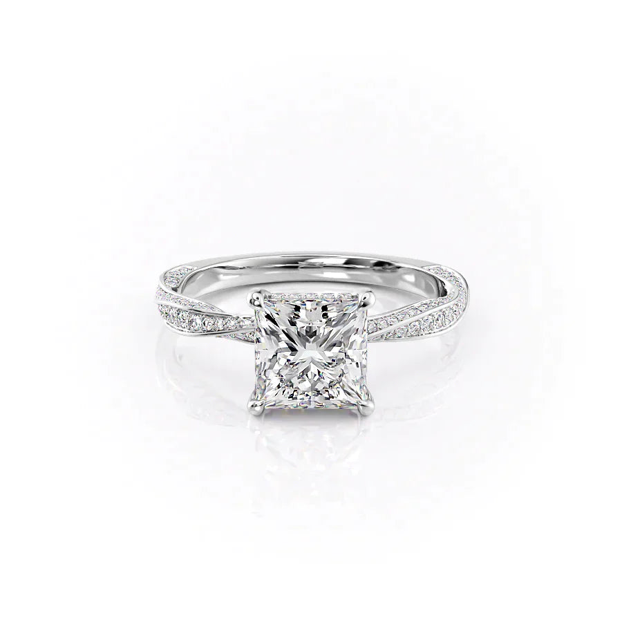 The Caroline Set With A 5 Carat Princess Moissanite