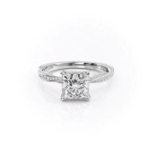 The Caroline Set With A 3.5 Carat Princess Moissanite
