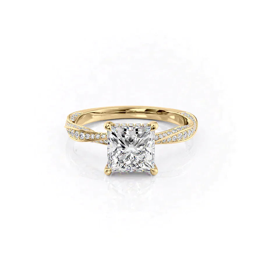 The Caroline Set With A 2.5 Carat Princess Moissanite