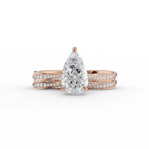 The Caroline Set With A 3 Carat Pear Lab Diamond