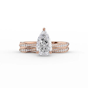 The Caroline Set With A 2 Carat Pear Moissanite