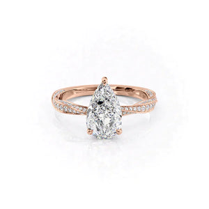 The Caroline Set With A 1.5 Carat Pear Moissanite