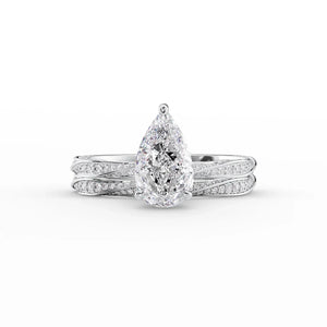 The Caroline Set With A 2.5 Carat Pear Lab Diamond