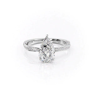 The Caroline Set With A 4.5 Carat Pear Moissanite