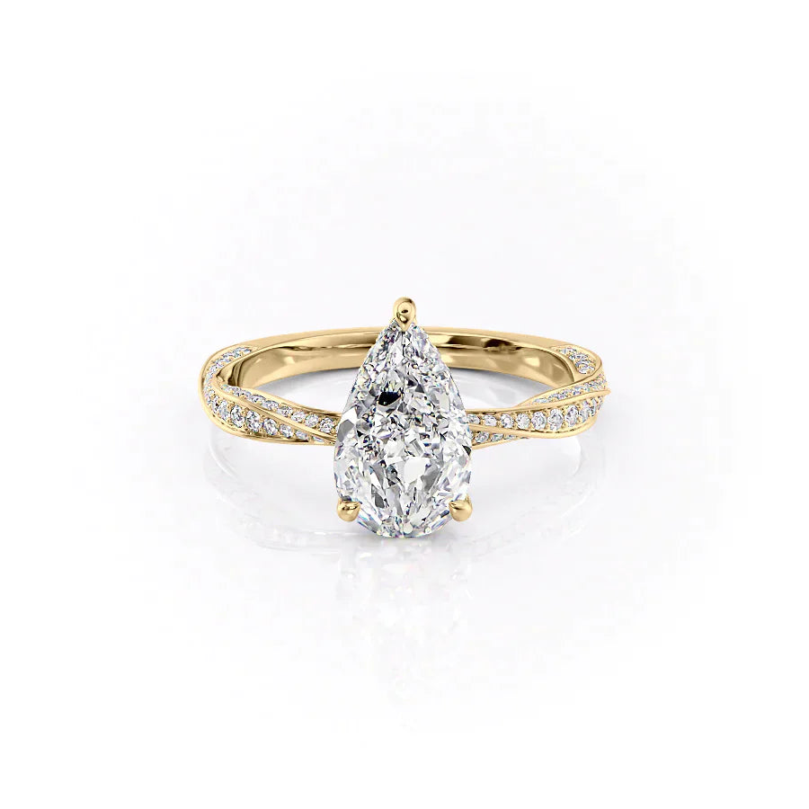 The Caroline Set With A 5 Carat Pear Moissanite