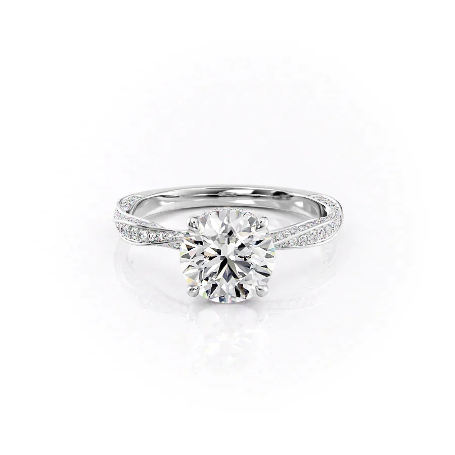 The Caroline Set With A 2 Carat Round Moissanite
