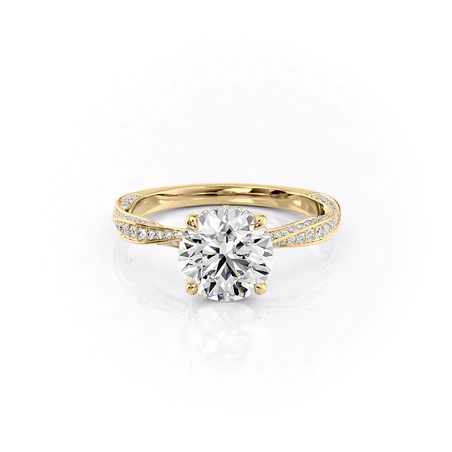 The Caroline Set With A 3.5 Carat Round Moissanite