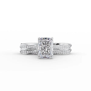 The Caroline Set With A 4 Carat Radiant Moissanite