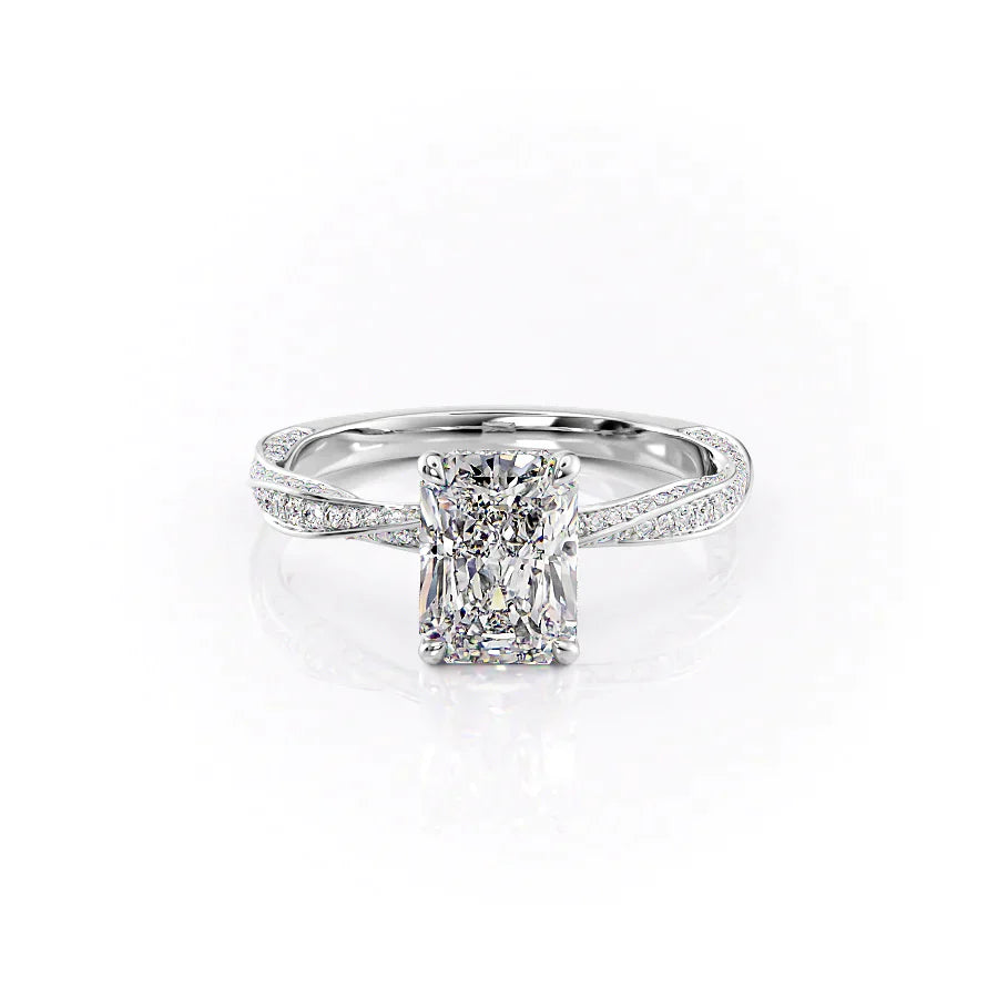 The Caroline Set With A 5 Carat Radiant Moissanite
