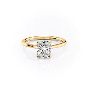 The Lexie Set With A 2.5 Carat Elongated Cushion Moissanite