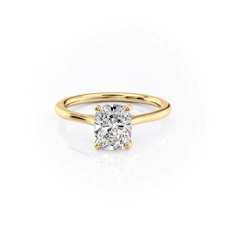 The Lexie Set With A 3.5 Carat Elongated Cushion Moissanite