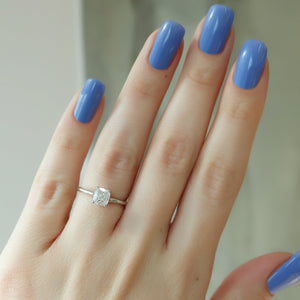The Lexie Set With A 2 Carat Elongated Cushion Lab Diamond