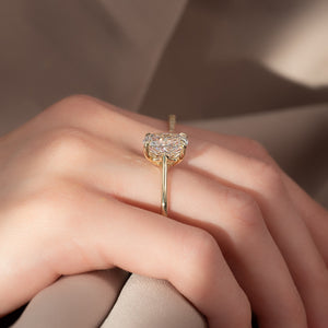 The Lexie Set With A 2 Carat Elongated Cushion Lab Diamond