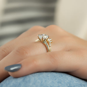 The Lexie Set With A 3 Carat Emerald Lab Diamond