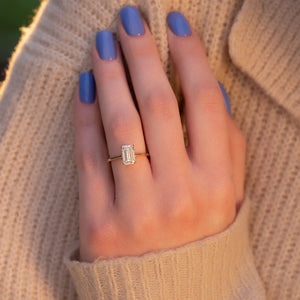 The Lexie Set With A 3 Carat Emerald Lab Diamond