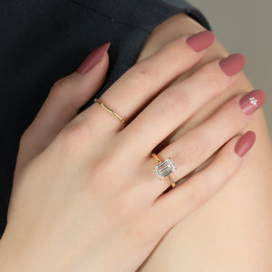 The Lexie Set With A 3 Carat Emerald Lab Diamond