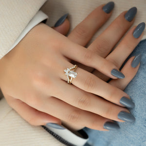 The Lexie Set With A 3 Carat Emerald Lab Diamond