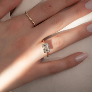 The Lexie Set With A 3 Carat Emerald Lab Diamond