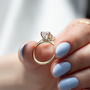 The Lexie Set With A 3 Carat Emerald Lab Diamond