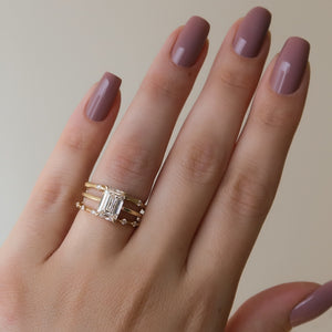 The Lexie Set With A 3 Carat Emerald Lab Diamond