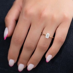 The Lexie Set With A 3 Carat Emerald Lab Diamond