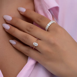 The Lexie Set With A 2 Carat Oval Lab Diamond