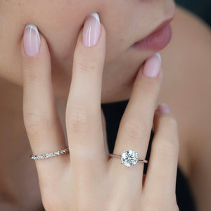 The Lexie Set With A 2 Carat Round Lab Diamond