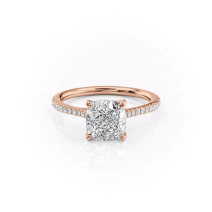 The Pave Lexie Set With A Cushion Moissanite