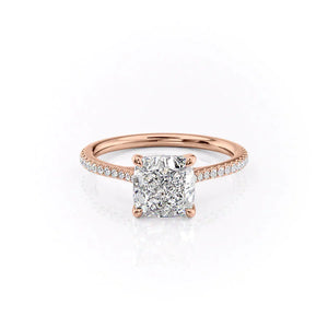 The Pave Lexie Set With A 1.5 Carat Cushion Lab Diamond