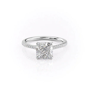 The Pave Lexie Set With A 2 Carat Cushion Lab Diamond