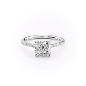 The Pave Lexie Set With A Cushion Moissanite