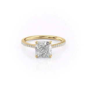 The Pave Lexie Set With A Cushion Moissanite
