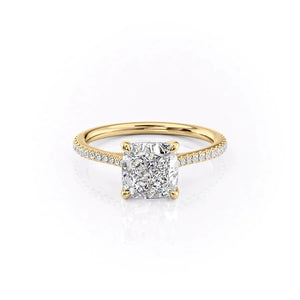 The Pave Lexie Set With A 1.5 Carat Cushion Lab Diamond