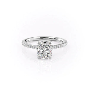 The Pave Lexie Set With A Elongated Cushion Moissanite