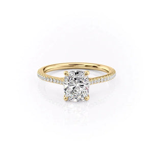 The Pave Lexie Set With A Elongated Cushion Moissanite