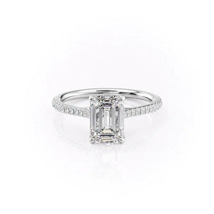 The Pave Lexie Set With A Emerald Moissanite