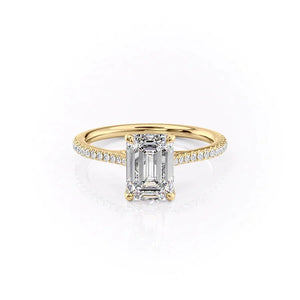 The Pave Lexie Set With A Emerald Moissanite