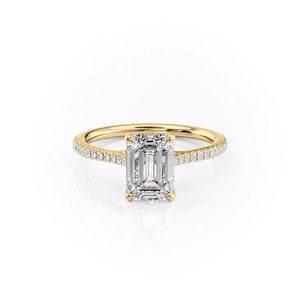 The Pave Lexie Set With A 2 Carat Emerald Lab Diamond