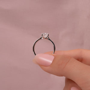 The Pave Lexie Set With A 3 Carat Elongated Cushion Lab Diamond