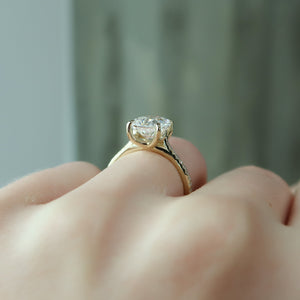 The Pave Lexie Set With A 1 Carat Elongated Cushion Lab Diamond