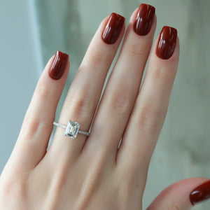 The Pave Lexie Set With A 1 Carat Emerald Lab Diamond