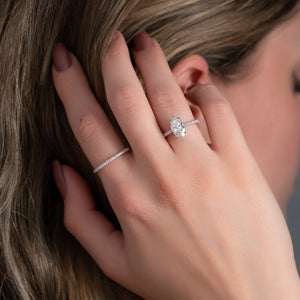 The Pave Lexie Set With A 1 Carat Marquise Lab Diamond