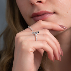 The Pave Lexie Set With A 3 Carat Marquise Lab Diamond