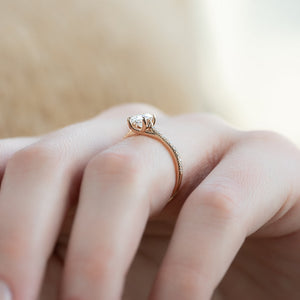 The Pave Lexie Set With A 2 Carat Oval Lab Diamond