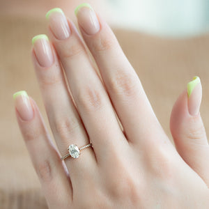 The Pave Lexie Set With A 2 Carat Oval Lab Diamond