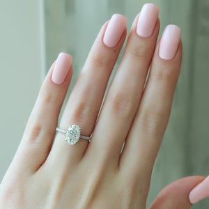 The Pave Lexie Set With A 2 Carat Oval Lab Diamond